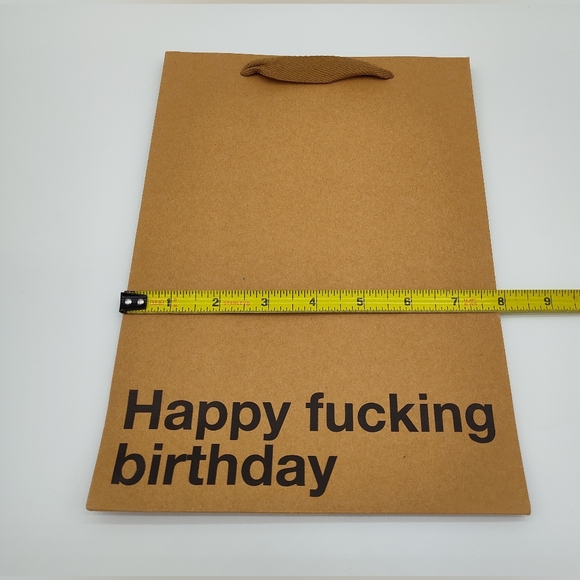 "Happy Fucking Birthday" Kraft Gift Bag 11x8x4 Minimal Humor Funny Birthday - Picture 3 of 4